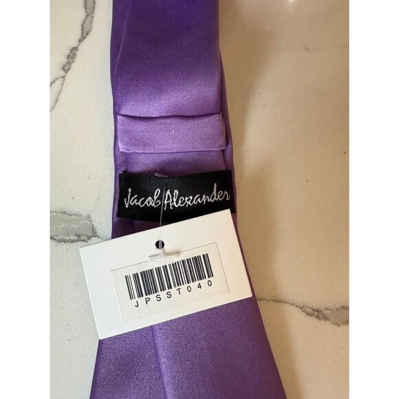 Jacob Anderson Solid Tie - Aqua Size One Size - Picture 7 of 7
